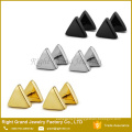 Boucle d’oreille clou Triangle en acier inoxydable du mode argent titane noir or plaqué